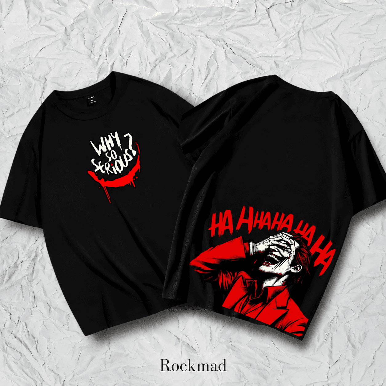 Drop Shoulder T-Shirt (why so serious) Black